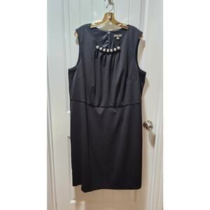Shelby Nites Embellished Sleeveless Black Shift Dress Business Summer Size 20W